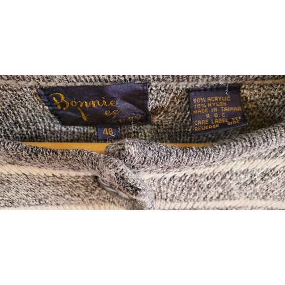 Vintage Bonnie Lee Geometric Patterned Button-Down Cardigan Sweater Size 48 - Picture 3 of 4